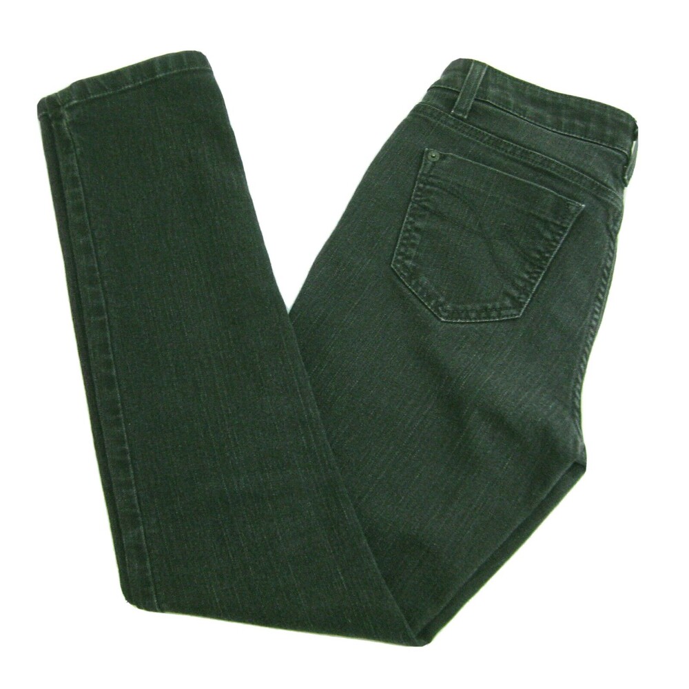 DKNY Women's (Size 6P 28x29) Black Flat Front Jeans Slim Fit Pants 5 Pockets